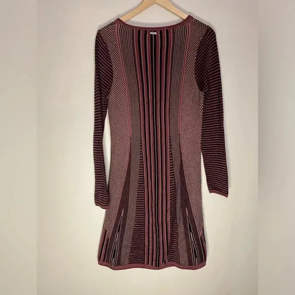 Prana Whitley Long Sleeve Lightweight Sweater Dress size Small Burgundy boho