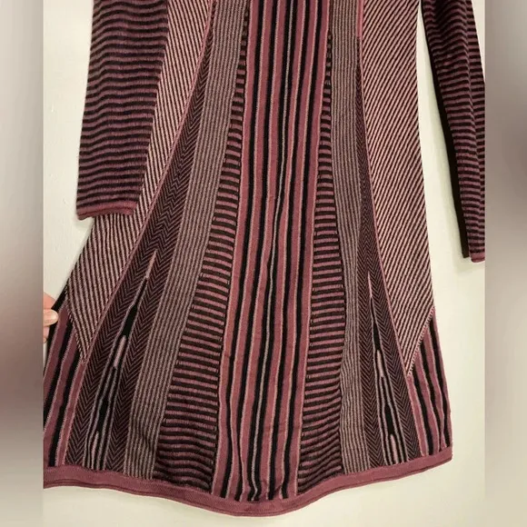 Prana Whitley Long Sleeve Lightweight Sweater Dress size Small Burgundy boho