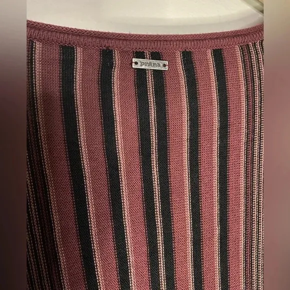 Prana Whitley Long Sleeve Lightweight Sweater Dress size Small Burgundy boho