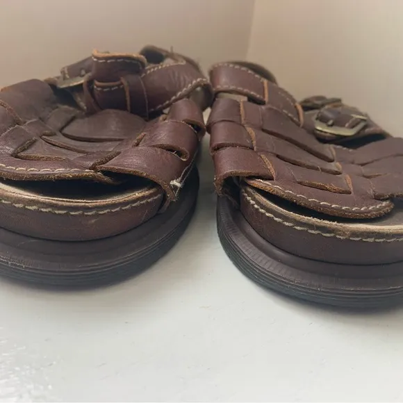 PreLoved Mens Dr.Martens Brown Leather Sandals with Buckle Straps SZ 11