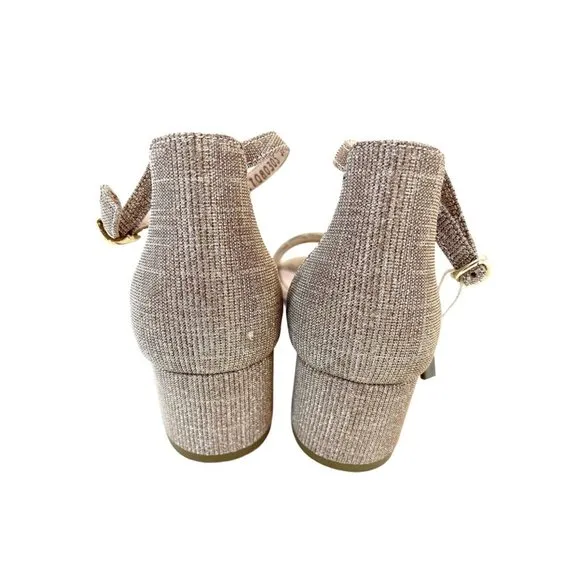 Pretty Ballerinas Cassie Rose Gold Glitter Heeled Sandals SZ 36 EU NIB $329