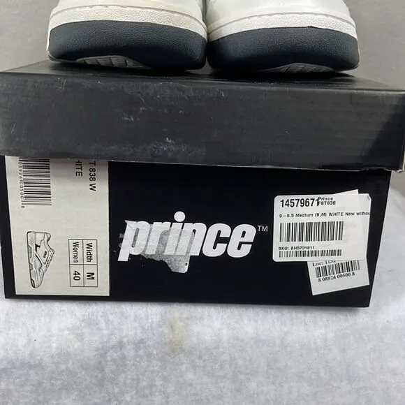 Prince FST838  Womens Lace Up Sneakers‎ Size 9.5 White Leather Upper NWT