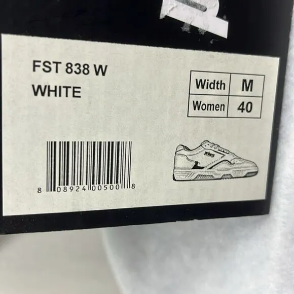 Prince FST838  Womens Lace Up Sneakers‎ Size 9.5 White Leather Upper NWT