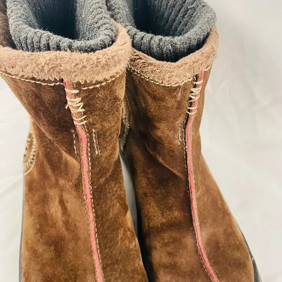 Privo by Clarks Brown Suede Leather Hayseed Winter Ankle Boots Size 7