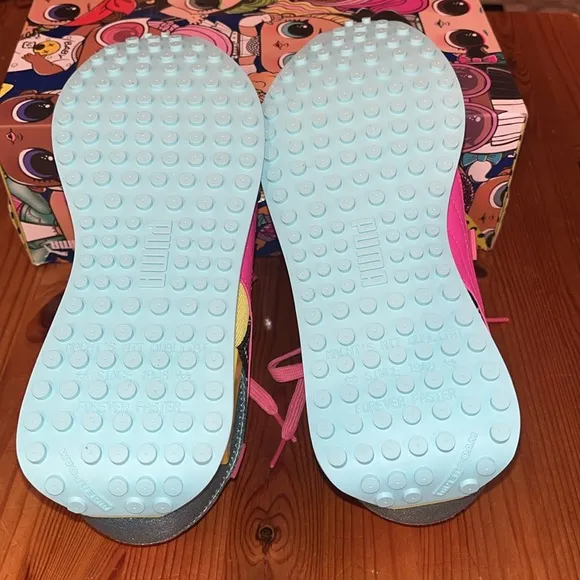 Puma Future Rider x LOL Surprise Shoes Youth 7C Pink Yellow Sneakers new w/box