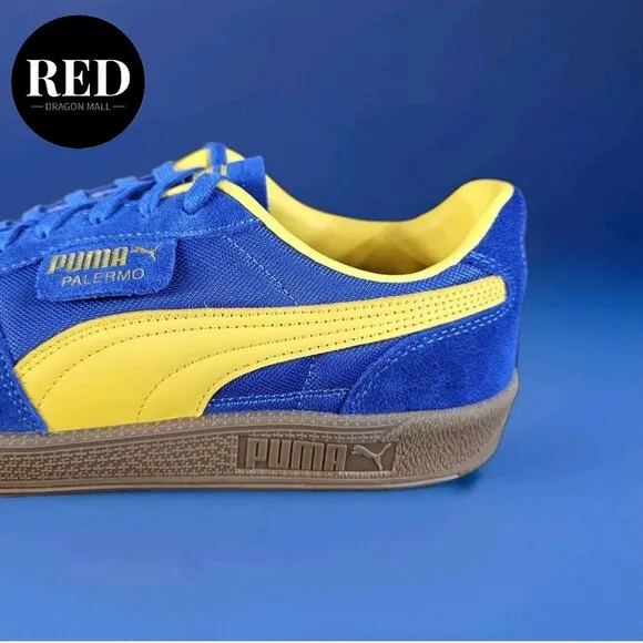 Puma Palermo Update Vintage Shoes 401364 02 Blue Sunny Yellow - Men's Size 10.5