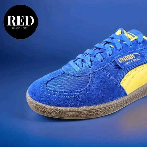 Puma Palermo Update Vintage Shoes 401364 02 Blue Sunny Yellow - Men's Size 10.5