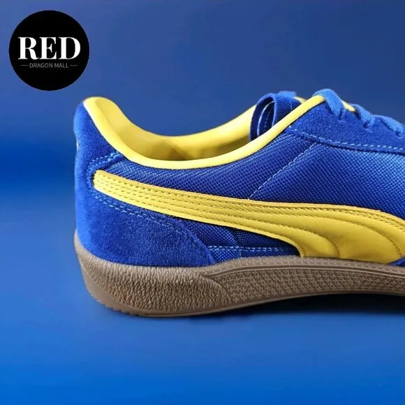 Puma Palermo Update Vintage Shoes 401364 02 Blue Sunny Yellow - Men's Size 10.5