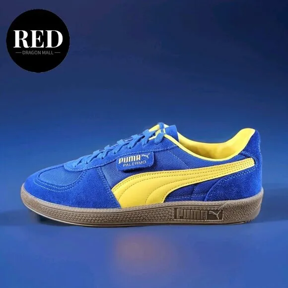 Puma Palermo Update Vintage Shoes 401364 02 Blue Sunny Yellow - Men's Size 10.5