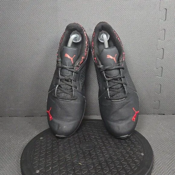 Puma Viz Runner Shoes Mens Sz 12 Black Red Athletic Trainers Sneakers