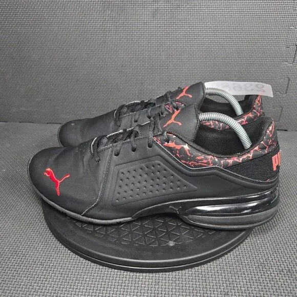 Puma Viz Runner Shoes Mens Sz 12 Black Red Athletic Trainers Sneakers