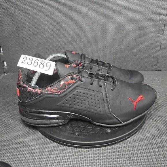 Puma Viz Runner Shoes Mens Sz 12 Black Red Athletic Trainers Sneakers