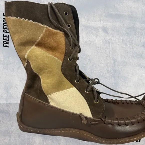 Punto Pigro for FREE PEOPLE Eschimese Lace Tall Boot In Neutral Block Size 41