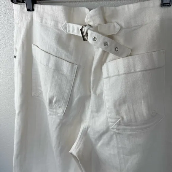 RACHEL COMEY Wilkes Pant Dirty White Distressed Designer Casual Women’s 12