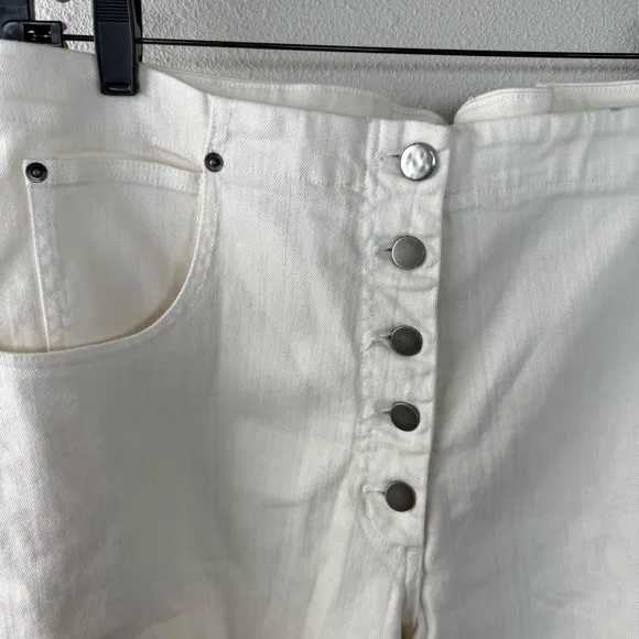 RACHEL COMEY Wilkes Pant Dirty White Distressed Designer Casual Women’s 12