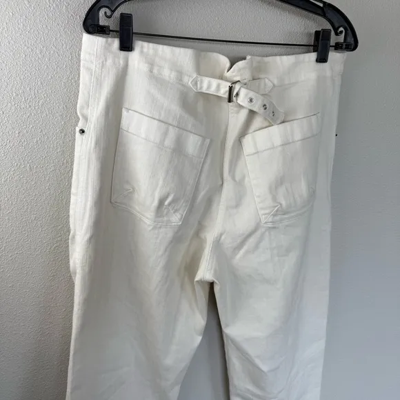RACHEL COMEY Wilkes Pant Dirty White Distressed Designer Casual Women’s 12