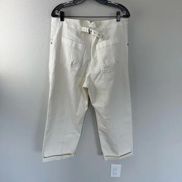 RACHEL COMEY Wilkes Pant Dirty White Distressed Designer Casual Women’s 12