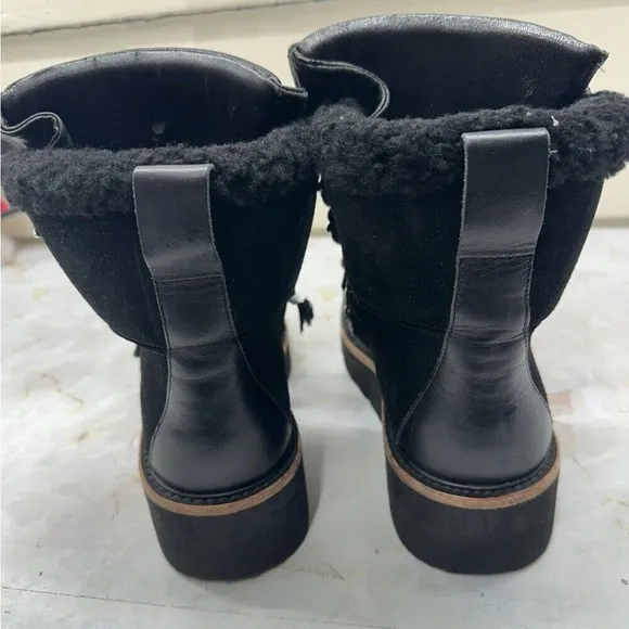 Rag &amp; Bone Skyler Shearling-lined Suede Hiking Boots size 39- US 8.5