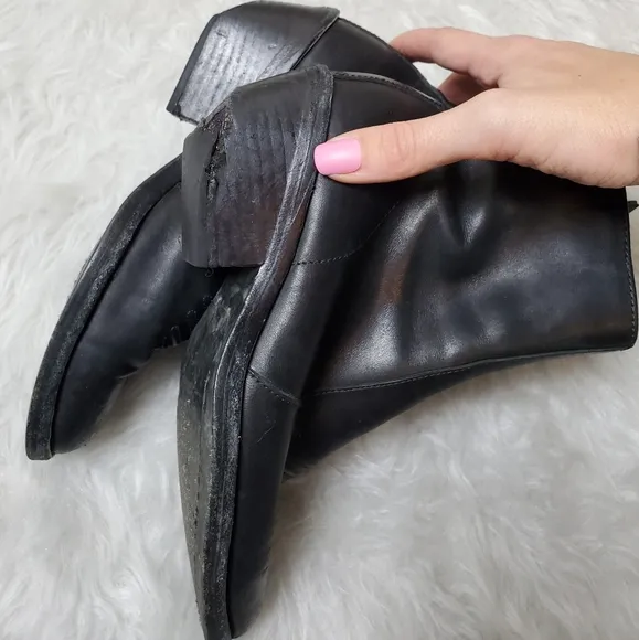 Rag &amp; Bone steele ankle boots booties leather black moto cowboy