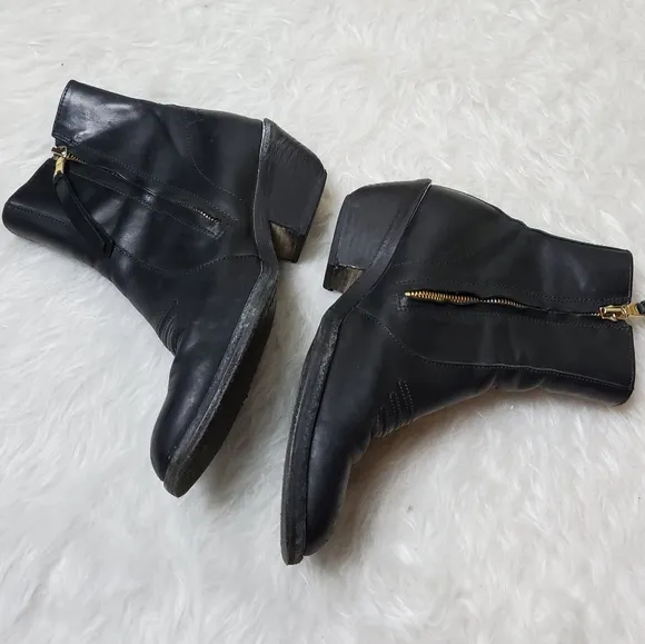 Rag &amp; Bone steele ankle boots booties leather black moto cowboy