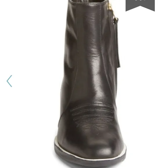 Rag &amp; Bone steele ankle boots booties leather black moto cowboy