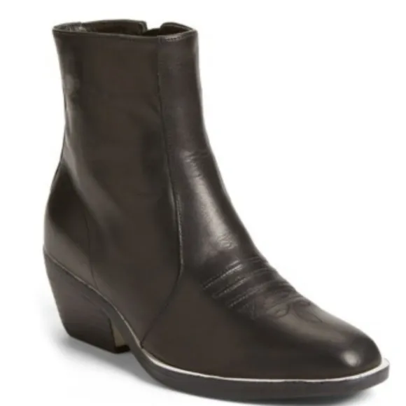 Rag &amp; Bone steele ankle boots booties leather black moto cowboy