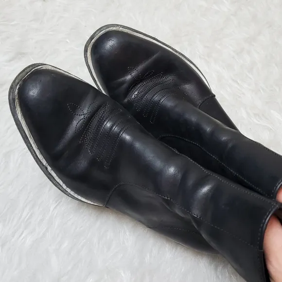 Rag &amp; Bone steele ankle boots booties leather black moto cowboy