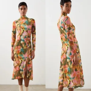 Rails Terra Floral Mona Sheer Lined Long Sleeve Dress