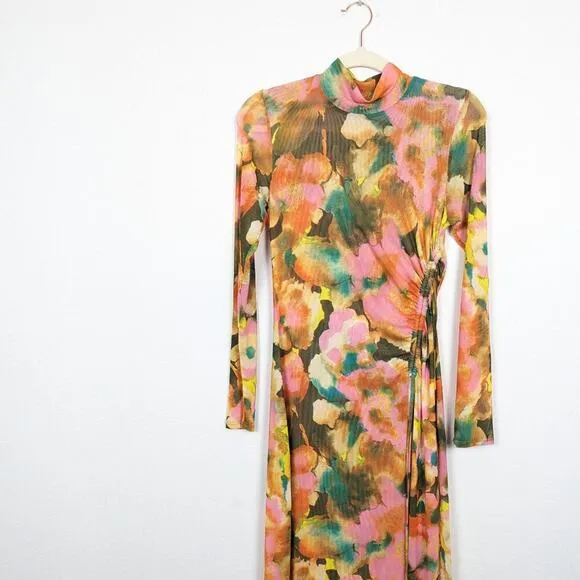Rails Terra Floral Mona Sheer Lined Long Sleeve Dress
