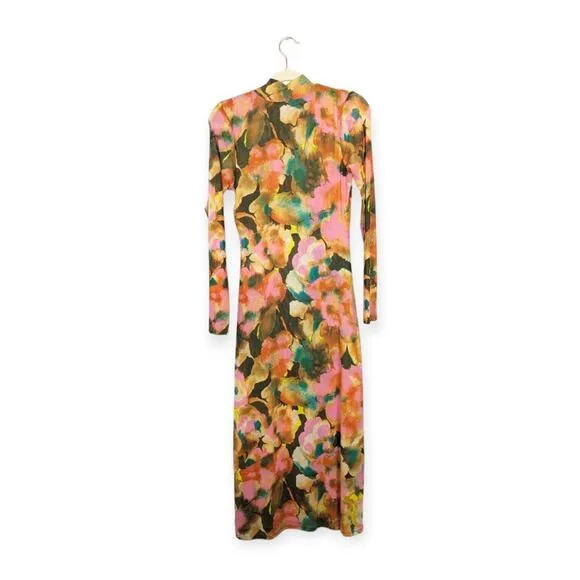 Rails Terra Floral Mona Sheer Lined Long Sleeve Dress