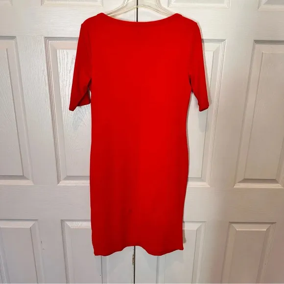 Ralph Lauren Black Label Red Dress Size Large Never Worn Button Accent