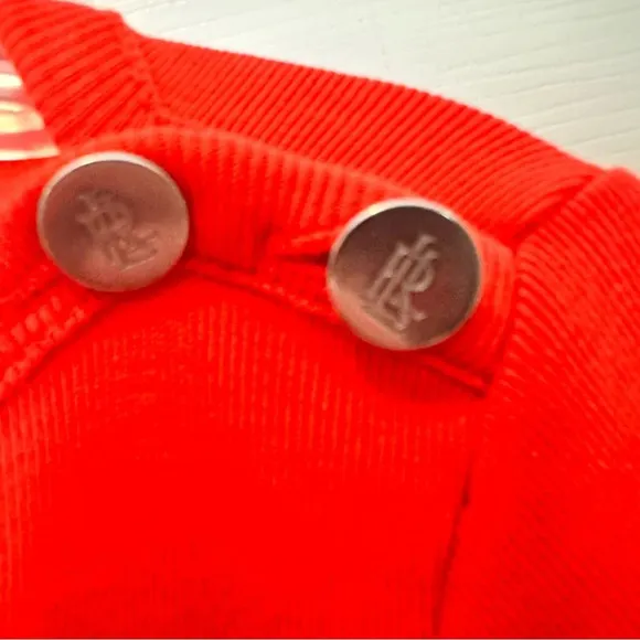 Ralph Lauren Black Label Red Dress Size Large Never Worn Button Accent