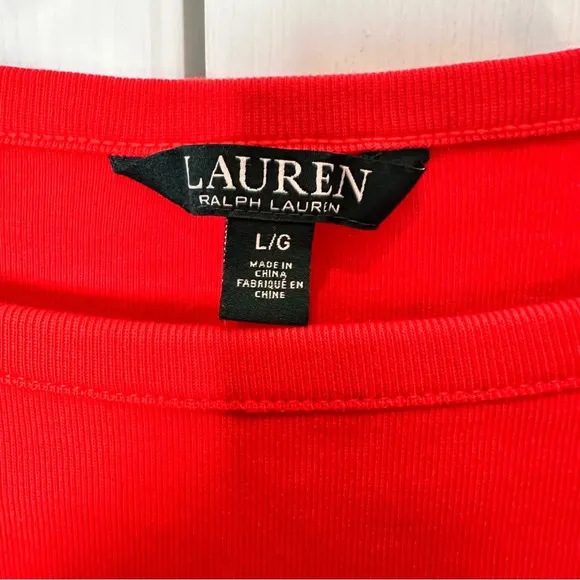 Ralph Lauren Black Label Red Dress Size Large Never Worn Button Accent