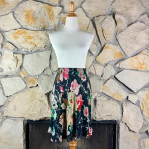 Ralph Lauren Collection Purple Label Silk Skirt Black Floral | 10