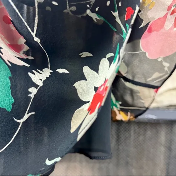 Ralph Lauren Collection Purple Label Silk Skirt Black Floral | 10