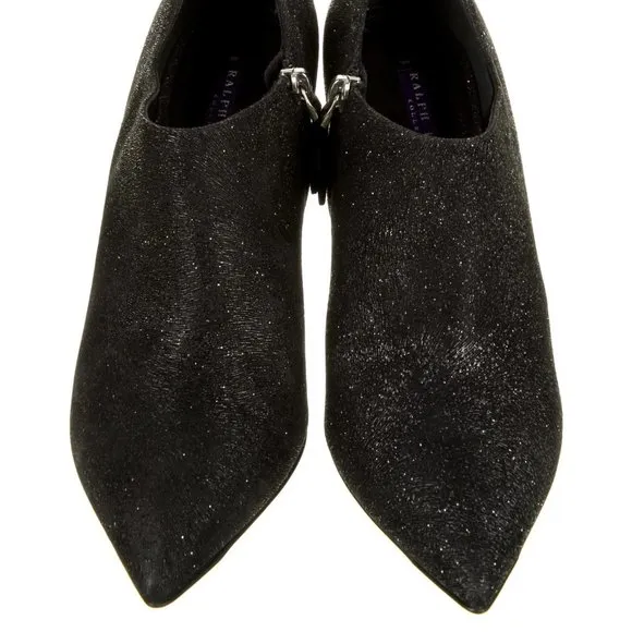 Ralph Lauren Collection Tahira Black Glitter Ankle Boots 9.5