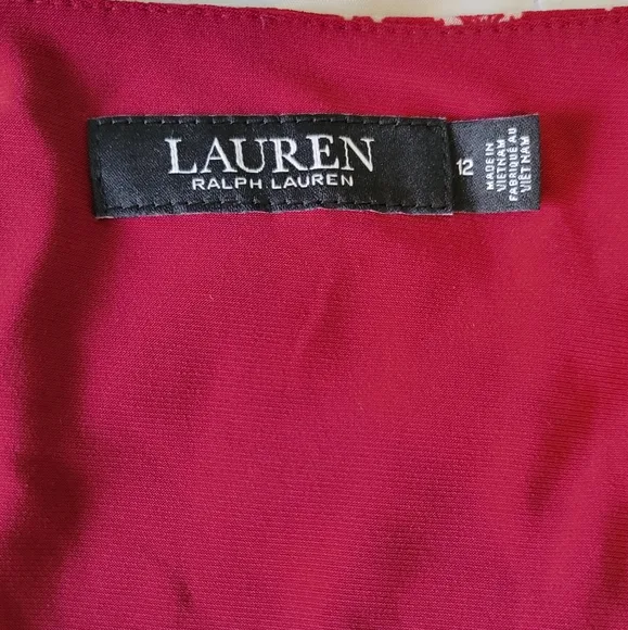 Ralph Lauren Maroon Red Paisley Sleeveless Maxi Wrap Dress Sz 12
