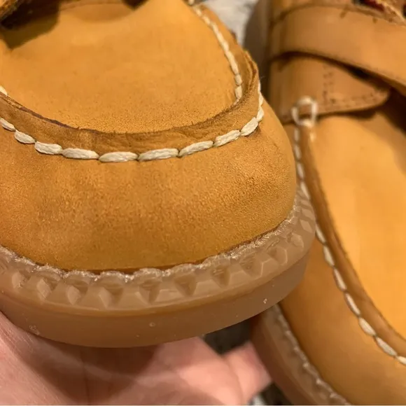 Ralph Lauren Polo Boys Ranger Hi Tan Cashew Leather Boots Size 2.5