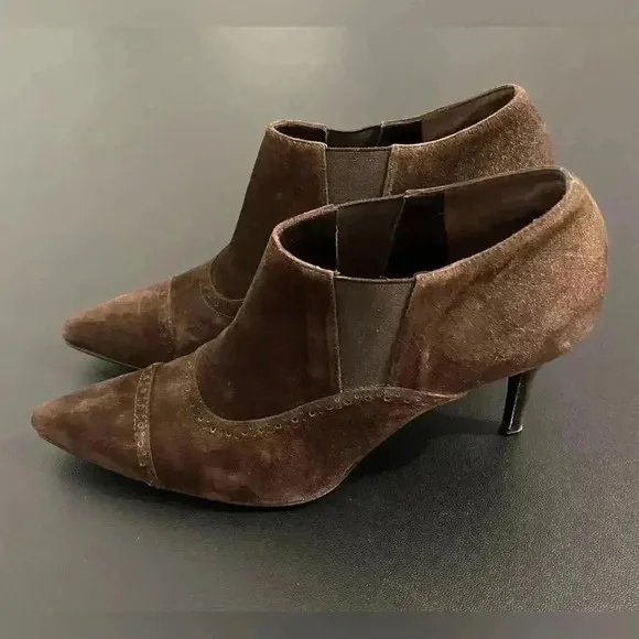 Ralph Lauren Purple Label Ankle Boots Heel Booties Designer Officecore Siren