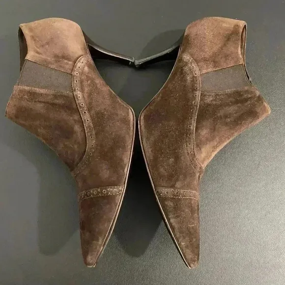 Ralph Lauren Purple Label Ankle Boots Heel Booties Designer Officecore Siren