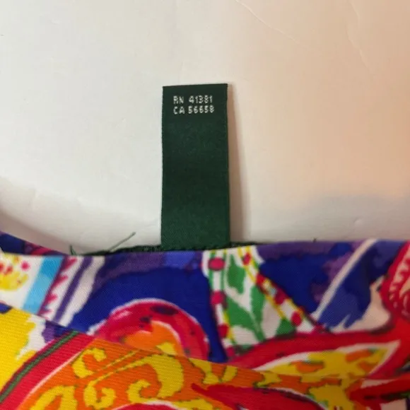 Ralph Lauren Women's Colorful Stretch Print Dress Size L