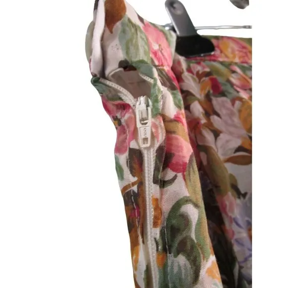 Ramsay of Dublin Floral Knife Pleat Skirt Lined Made in Ireland Large GUC