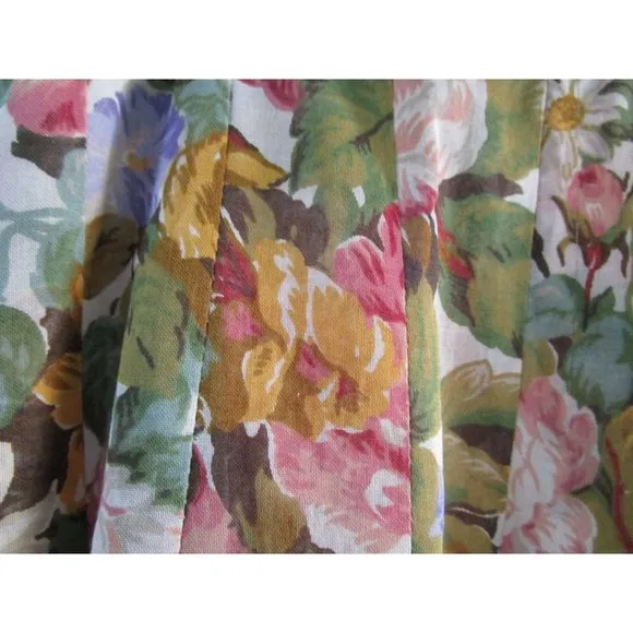 Ramsay of Dublin Floral Knife Pleat Skirt Lined Made in Ireland Large GUC