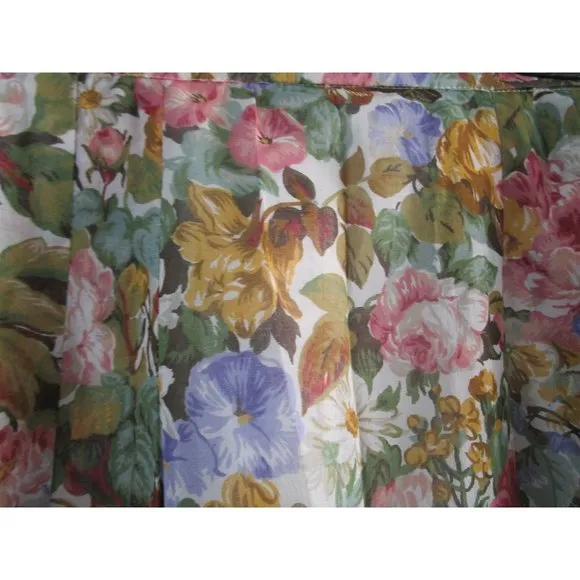 Ramsay of Dublin Floral Knife Pleat Skirt Lined Made in Ireland Large GUC