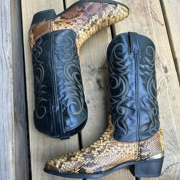 Rare Vintage Snakeskin Cowboy Boots