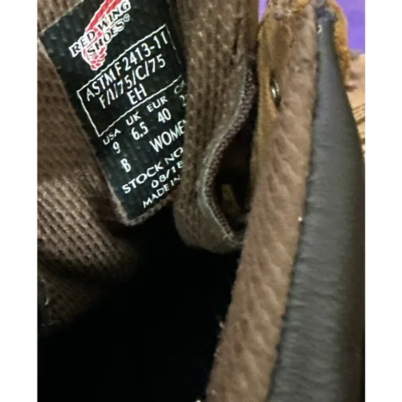 Red Wing Women's Steel Toe Hiking Work Boots 9 Brown ASTM F2413 Slip Resistant