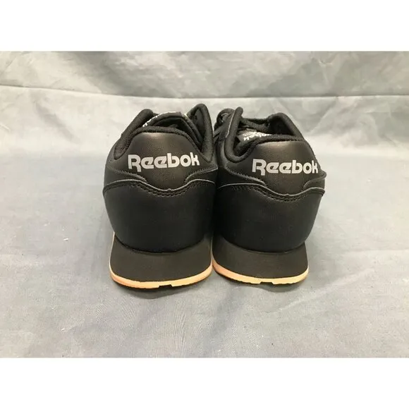 Reebok Boys Classic Leather Casual Sneakers Black Black Gum Size 4.5 NEW IN BOX!