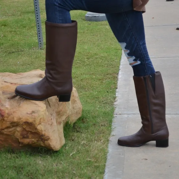Regence Tall Brown Leather Boots Waterproof Size 11