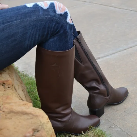 Regence Tall Brown Leather Boots Waterproof Size 11
