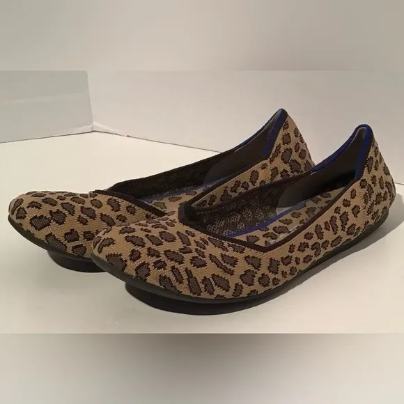Retired Rothy's Spotted Leopard Cheatah Animal Print Roundtoe Ballet Flats 7